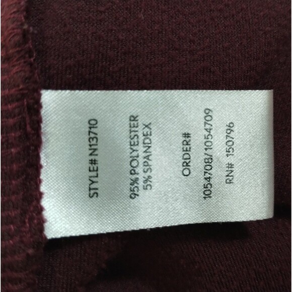 Maroon Velour Stretch Hoodie Tunic Size L Long Sleeve Cozy Baggy - Picture 6 of 9